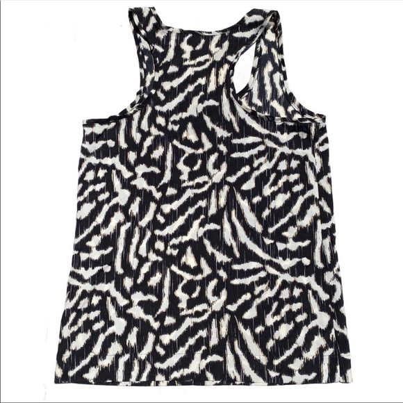 🎉2/20 Alfred Sung Front Pocket Blouse Tank Leopard Print Shirt Abstract Top - Picture 2 of 10